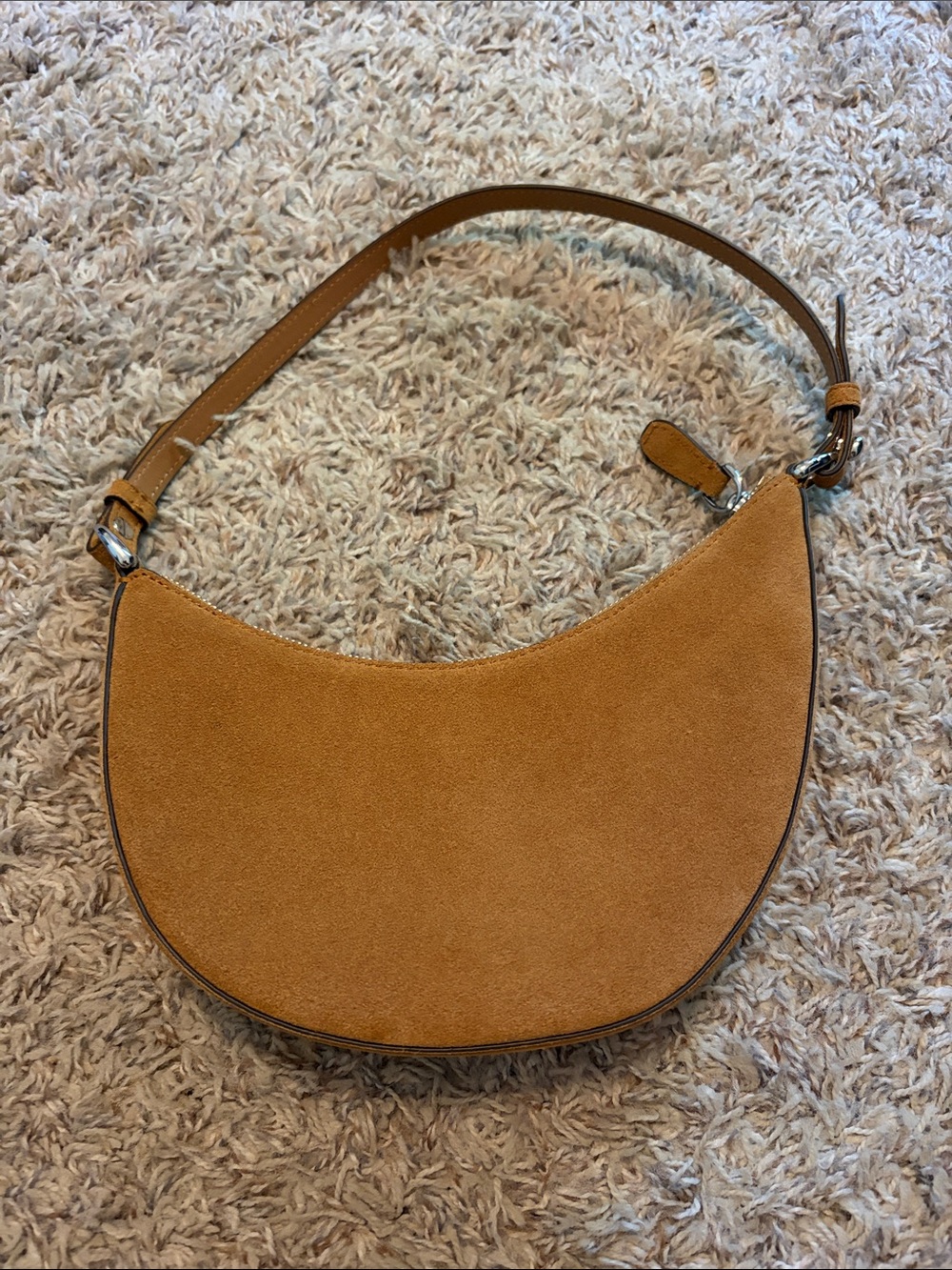 Kate Spade Suede Crescent Shoulder Bag in Tan - Picture 2 of 5